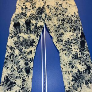 Dark blue and white frost pattern Makobi jeans